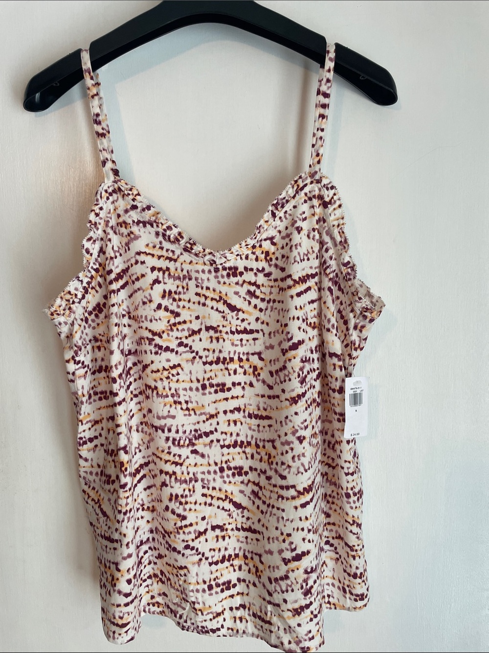 New with Tags Old Navy Cream Camisole with Burgundy and Peach Print
